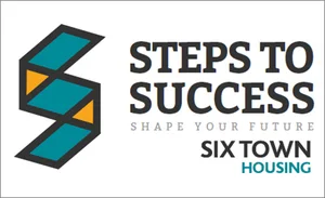 Official representation of trade mark UK00003083888 — Steps to Success Shape your Future Six Town Housing